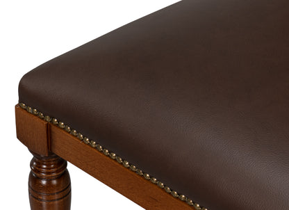 CAMILE LEATHER SIDE CHAIR, BROWN