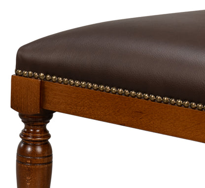 CAMILE LEATHER SIDE CHAIR, BROWN