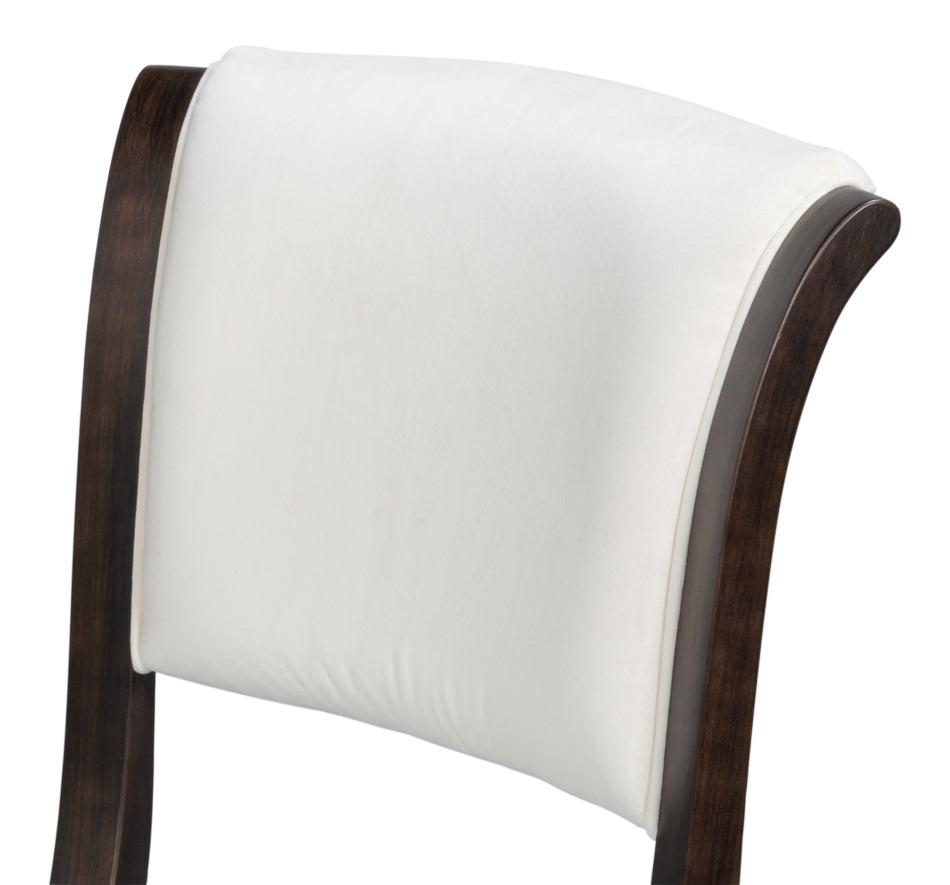 TROPHY ELEGANT SIDE CHAIR NERO TAUPE VELVET
