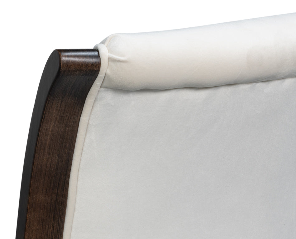 TROPHY ELEGANT SIDE CHAIR NERO TAUPE VELVET