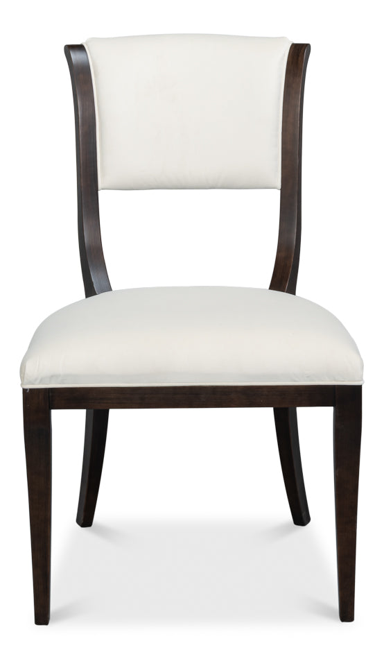 TROPHY ELEGANT SIDE CHAIR NERO TAUPE VELVET