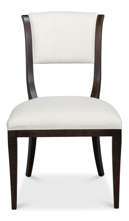 TROPHY ELEGANT SIDE CHAIR NERO TAUPE VELVET