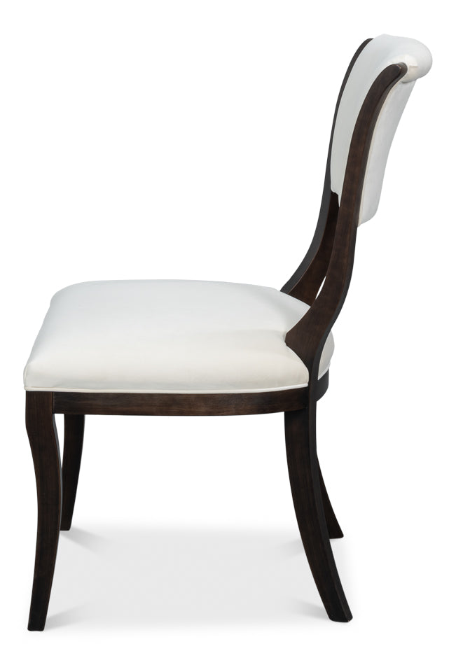 TROPHY ELEGANT SIDE CHAIR NERO TAUPE VELVET