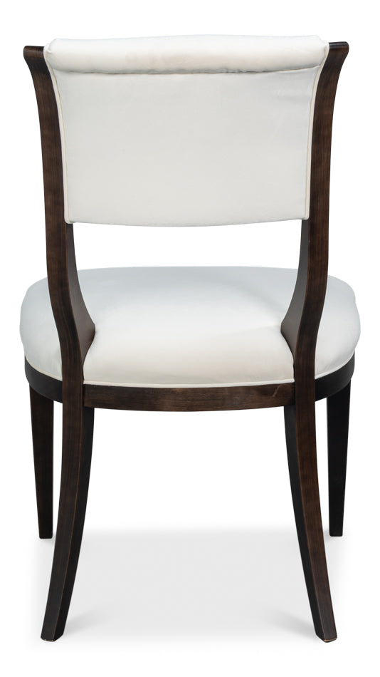 TROPHY ELEGANT SIDE CHAIR NERO TAUPE VELVET