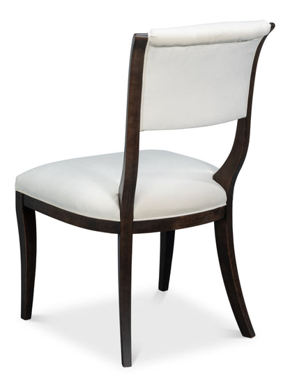 TROPHY ELEGANT SIDE CHAIR NERO TAUPE VELVET
