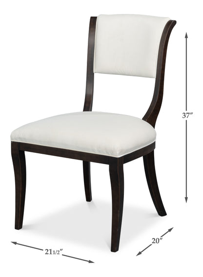 TROPHY ELEGANT SIDE CHAIR NERO TAUPE VELVET