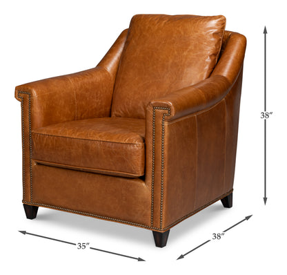 Vandike Arm Chair  Cuba Brown