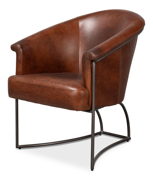 Nagel Distilled Leather Chair Brown