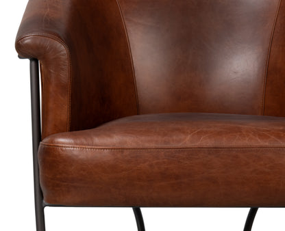 Nagel Distilled Leather Chair Brown