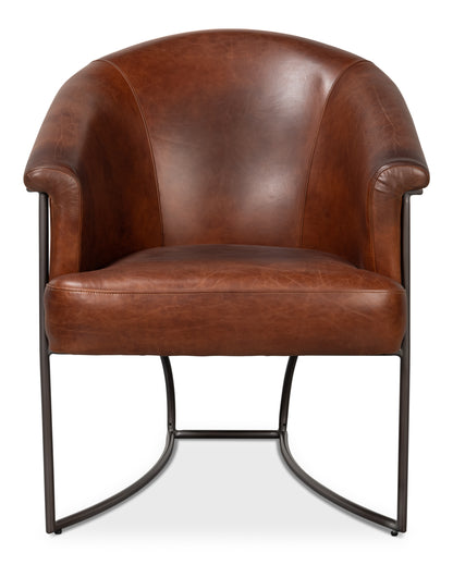 Nagel Distilled Leather Chair Brown