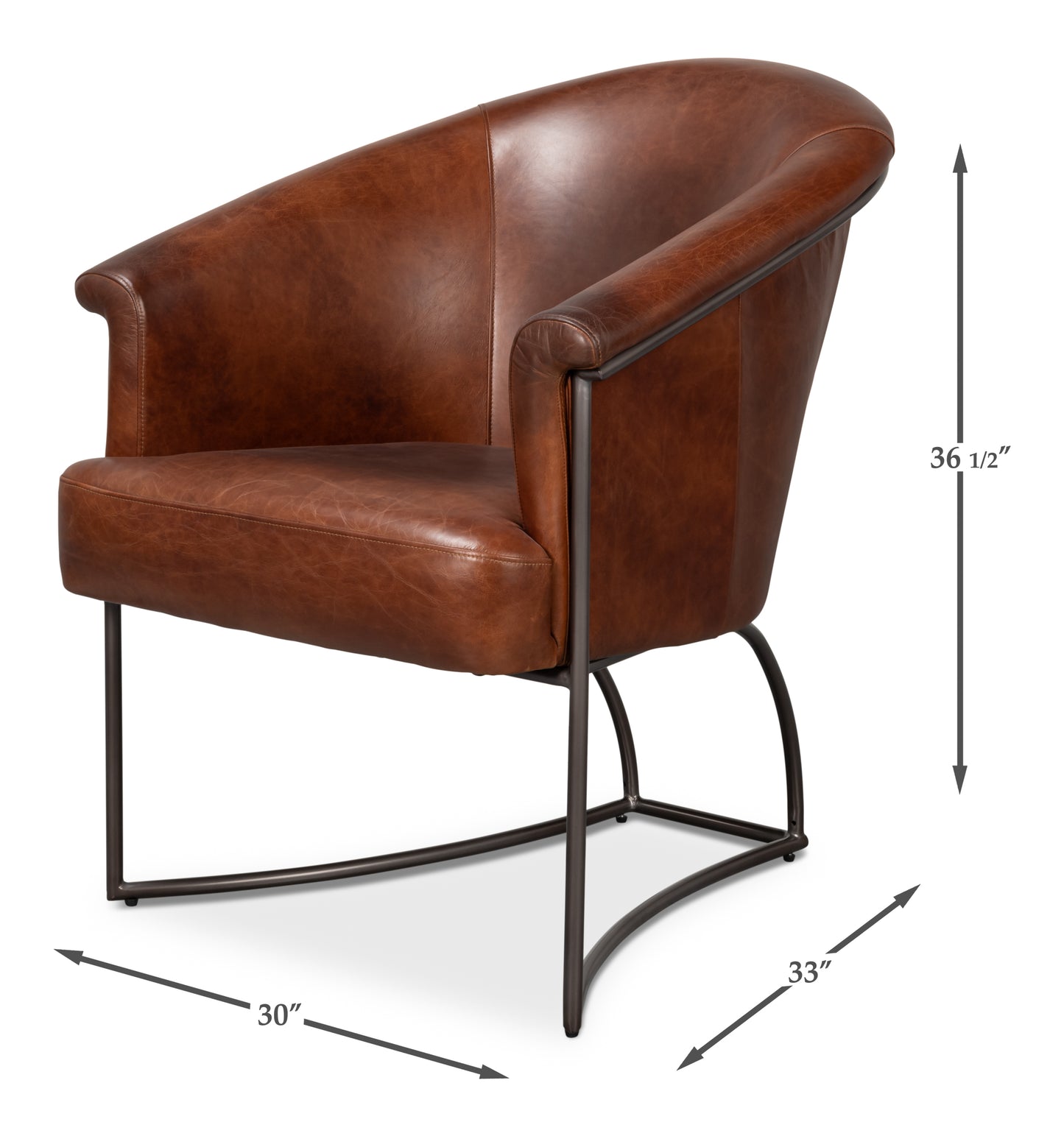 Nagel Distilled Leather Chair Brown