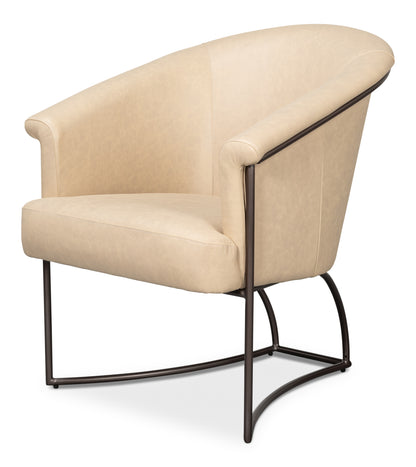 Nagel Distilled Leather Chair White
