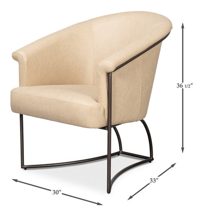 Nagel Distilled Leather Chair White