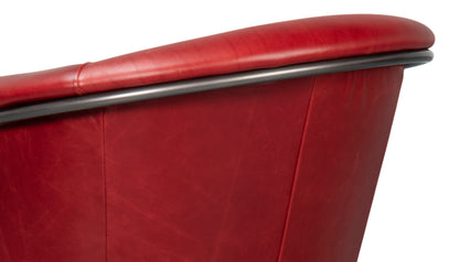 Nagel Distilled Leather Chair New Rouge