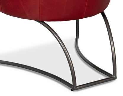 Nagel Distilled Leather Chair New Rouge