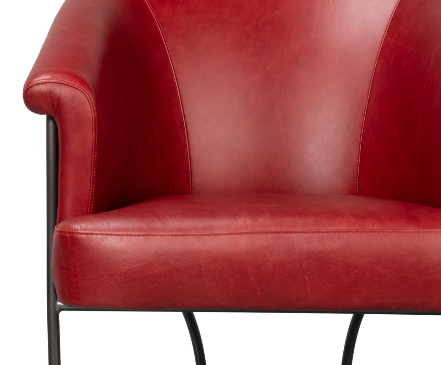 Nagel Distilled Leather Chair New Rouge