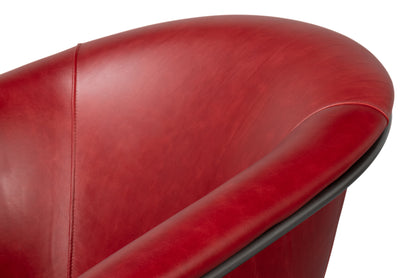 Nagel Distilled Leather Chair New Rouge