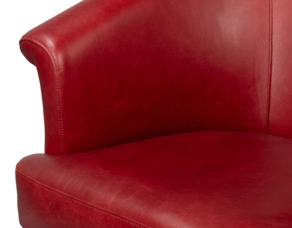 Nagel Distilled Leather Chair New Rouge