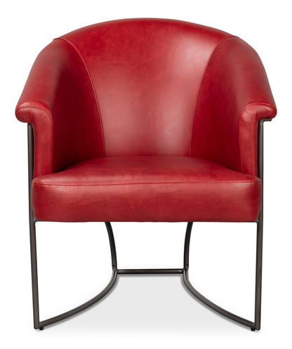 Nagel Distilled Leather Chair New Rouge
