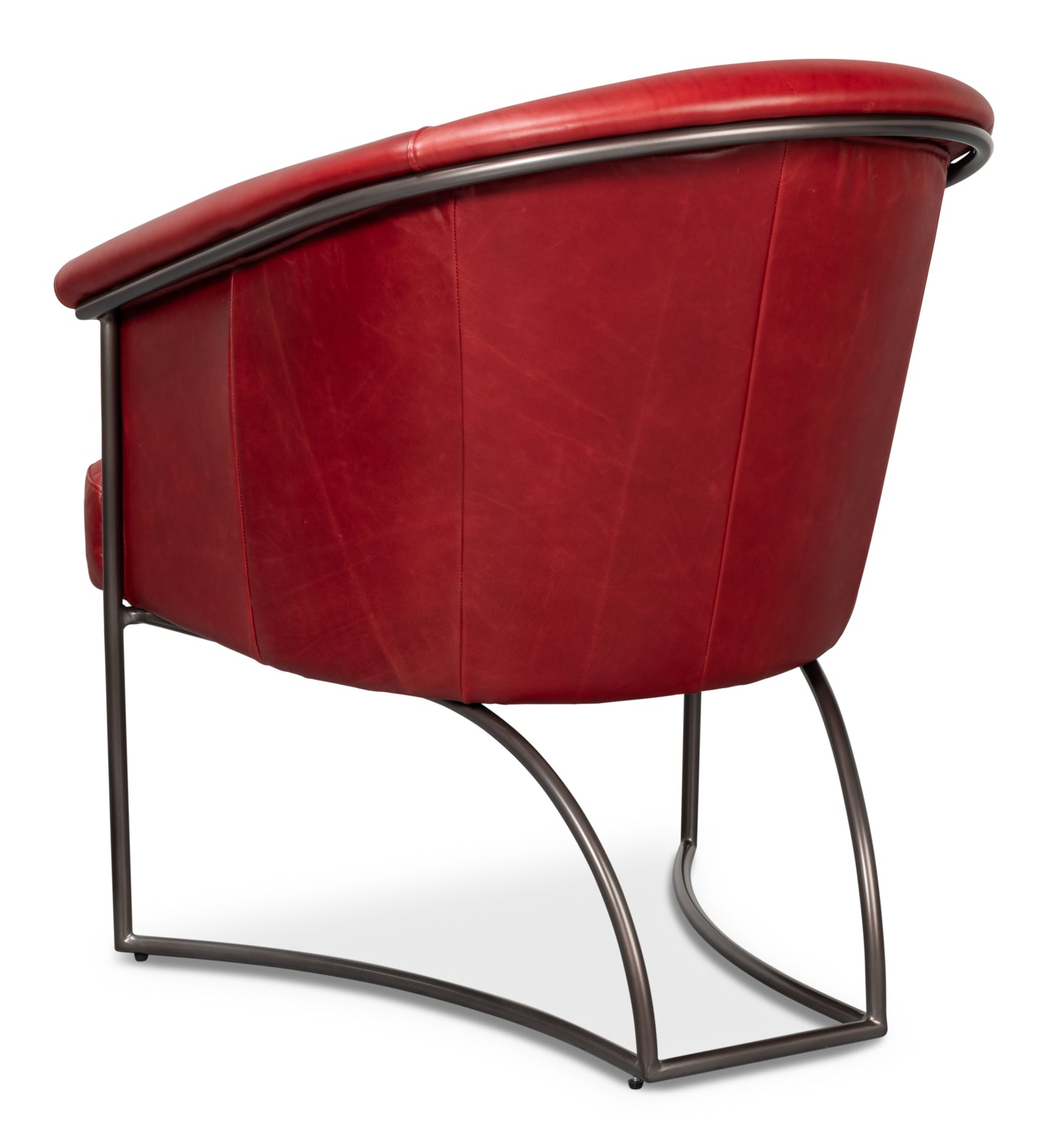 Nagel Distilled Leather Chair New Rouge