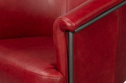 Nagel Distilled Leather Chair New Rouge