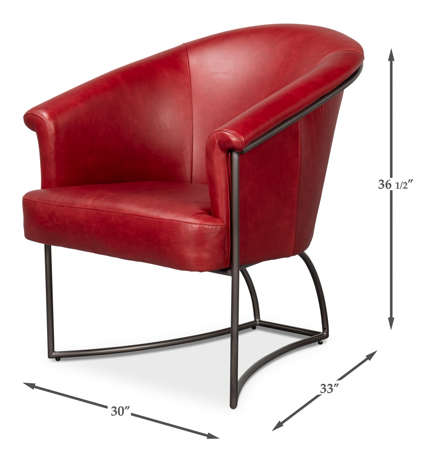 Nagel Distilled Leather Chair New Rouge