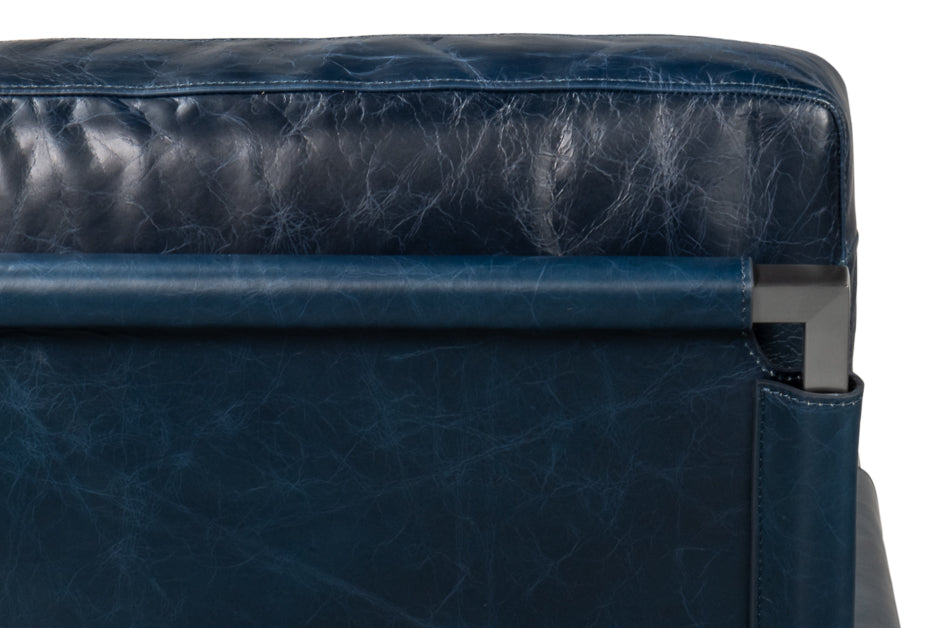 Edmonds Distilled Leather Chair Blue