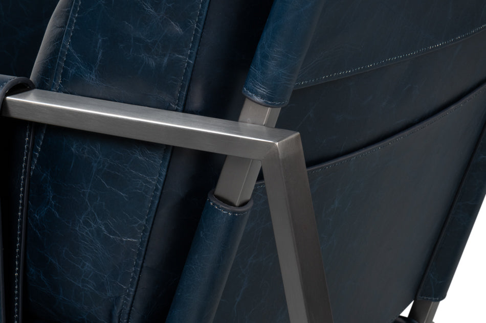 Edmonds Distilled Leather Chair Blue