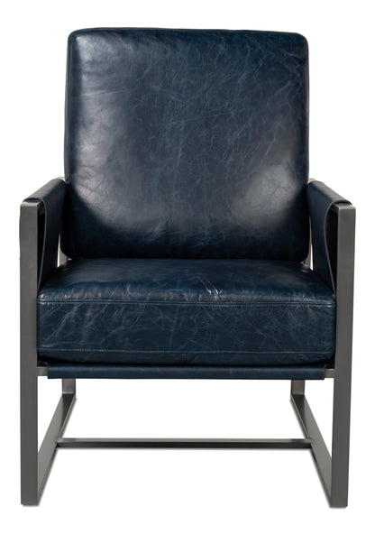 Edmonds Distilled Leather Chair Blue