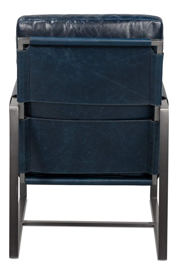 Edmonds Distilled Leather Chair Blue