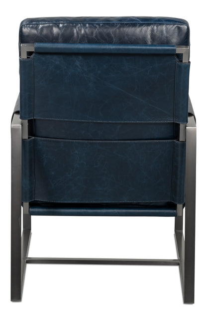 Edmonds Distilled Leather Chair Blue