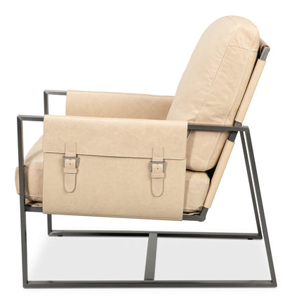 Edmonds Distilled Leather Chair White