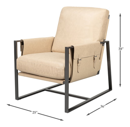 Edmonds Distilled Leather Chair White