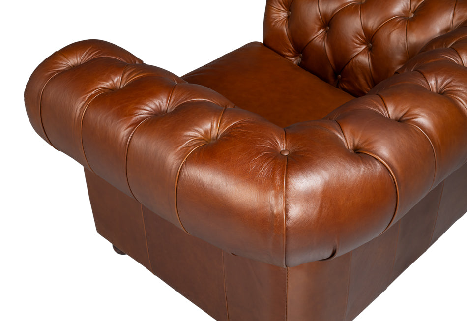 Savile Leather Chair Dark Brown