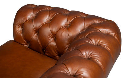 Savile Leather Chair Dark Brown