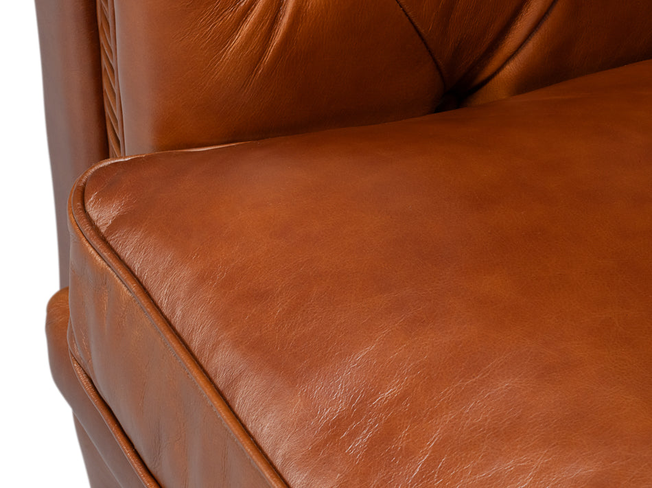 Savile Leather Chair Dark Brown