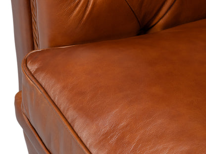 Savile Leather Chair Dark Brown