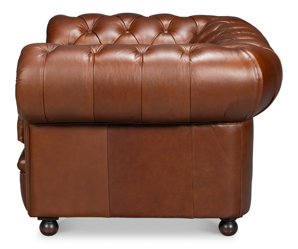 Savile Leather Chair Dark Brown