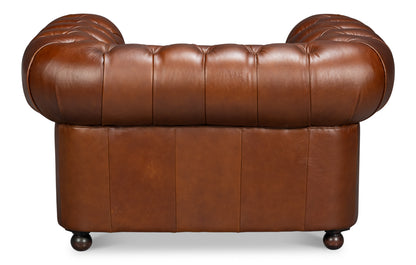 Savile Leather Chair Dark Brown