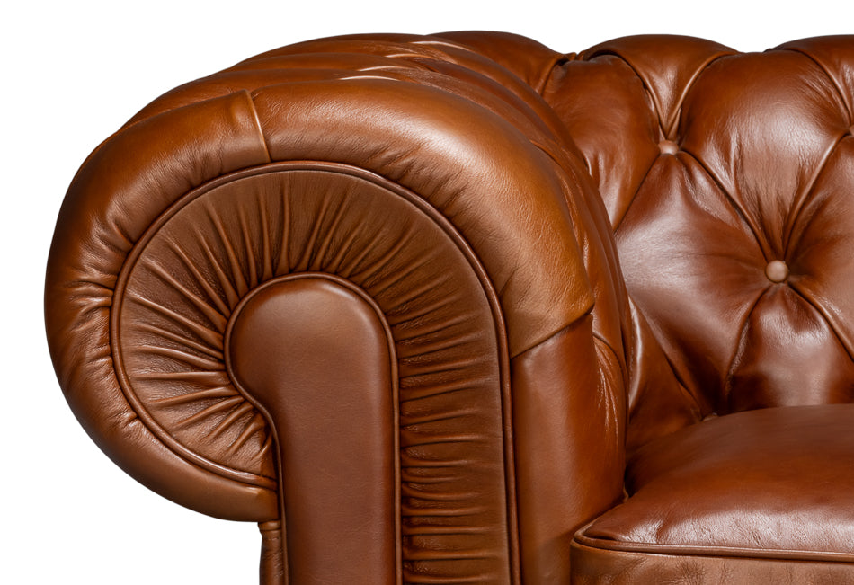 Savile Leather Chair Dark Brown