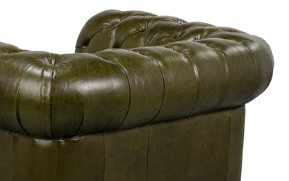 Savile Leather Chair Green