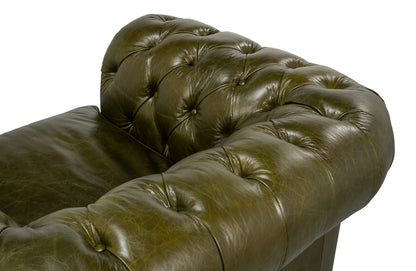 Savile Leather Chair Green