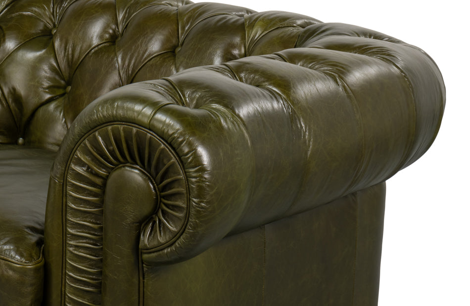 Savile Leather Chair Green
