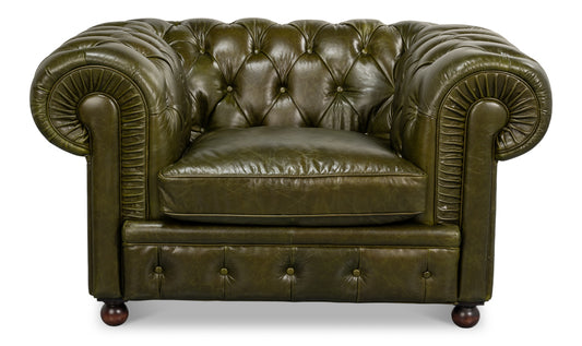 Savile Leather Chair Green