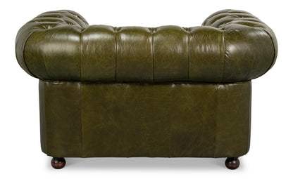 Savile Leather Chair Green