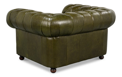 Savile Leather Chair Green