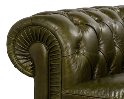 Savile Leather Chair Green