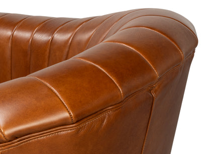 ESSEX SWIVEL CHAIR  HAVANA BROWN LEATHER