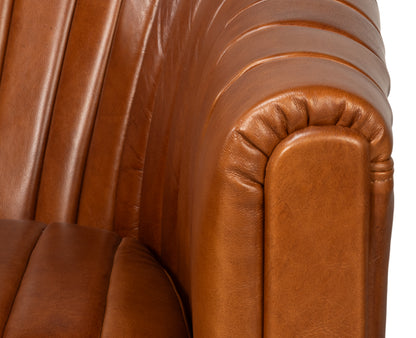ESSEX SWIVEL CHAIR  HAVANA BROWN LEATHER