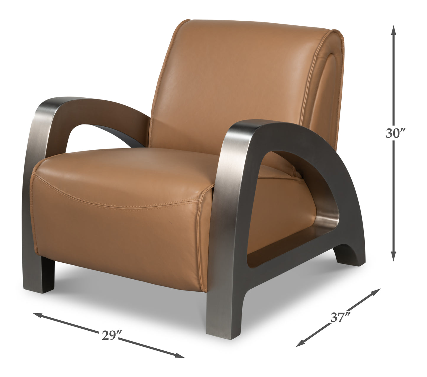 Carlisle Armchair-Caramel Brown Leather